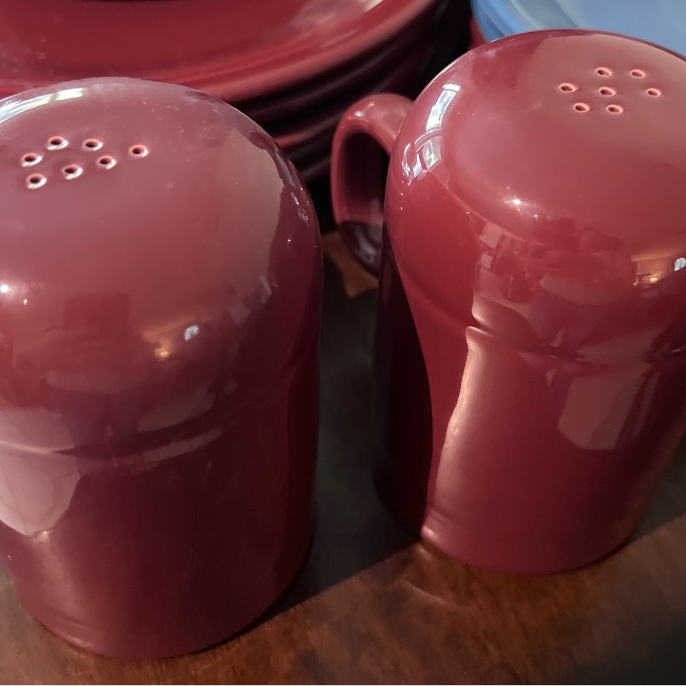 Fiestaware Post 86 Retired Cinnabar  Rangetop Large Salt and Pepper Shaker Set